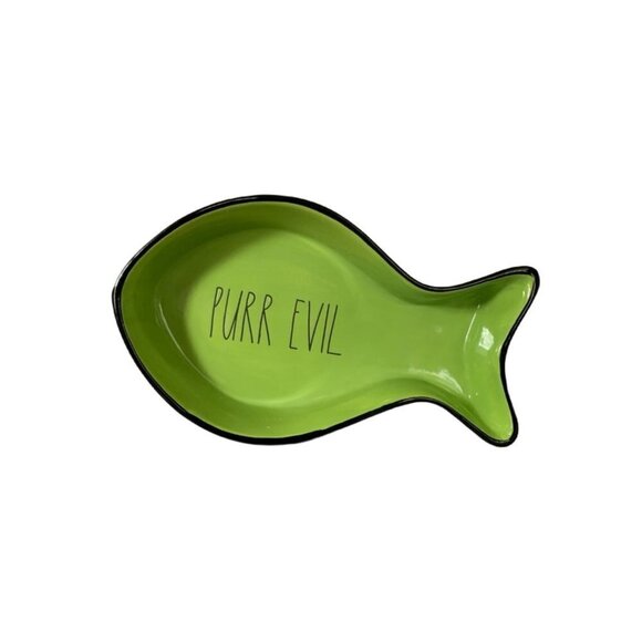 Rae dunn purr evil kitty ceramic halloween food dish - Picture 2 of 5